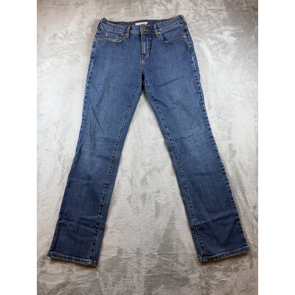 Levi's 505 Jeans Women's Lower Rise Straight Leg Dark Wash Stretch Size 4 Medium